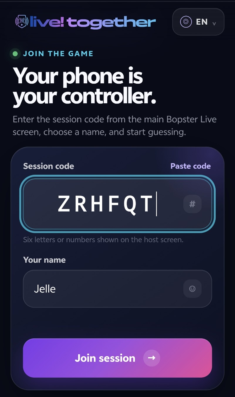 Joining a Live Together session from a phone